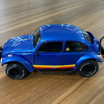 Solido Volkswagen Beetle Baja 1975 1:18 Blue Diecast Model Car - scale model for display