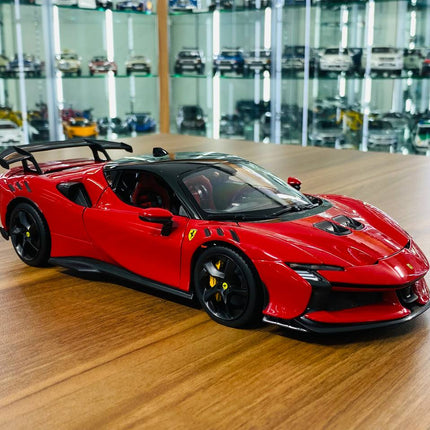 Bburago 1/18 Ferrari SF90 XX Stradale Red Diecast Model Car - detailed collector display model