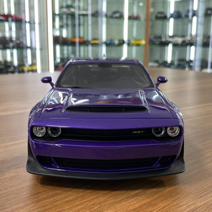 GT Spirit 1:18 Dodge Challenger SRT Demon 2018 Purple Resin Model - studio product photo of the scale model