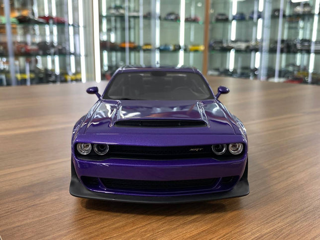 GT Spirit 1:18 Dodge Challenger SRT Demon 2018 Purple Resin Model - studio product photo of the scale model