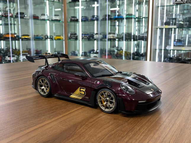 1/18 Diecast – Minichamps Porsche 911 (992) GT3 RS 2024 Weissach Paket in Purple - detailed collector display model