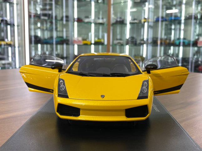 AutoArt Lamborghini Gallardo Superleggera Metallic Yellow 1:18 Diecast Model Car - studio product photo of the scale model