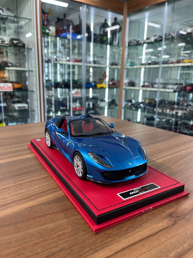 MR Collection 1/18 Ferrari 812 GTS DXB Edition Blue Resin Model Limited Edition - detailed collector display model