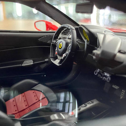 MR Collection Models Ferrari 488 GTB 1:18 Resin Model Red Black Roof - scale model collectible piece