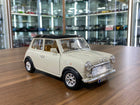 Bburago 1/18 1969 Mini Cooper Diecast Model Car Beige Black Top - detailed collector display model