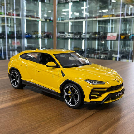 Bburago 1/18 Diecast Lamborghini Urus Yellow Model Car - detailed collector display model