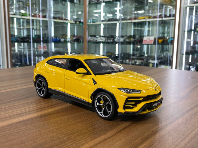 Bburago 1/18 Diecast Lamborghini Urus Yellow Model Car - detailed collector display model