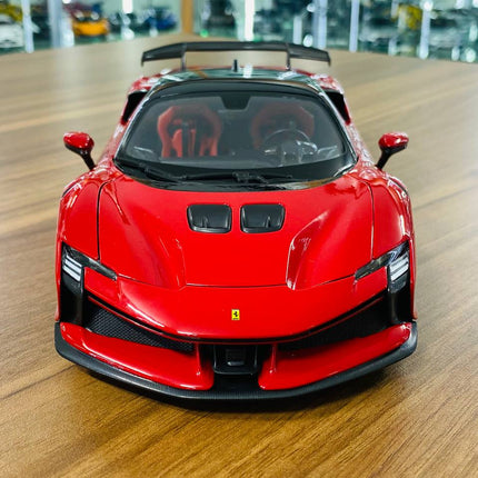 Bburago 1/18 Ferrari SF90 XX Stradale Red Diecast Model Car - studio product photo of the scale model