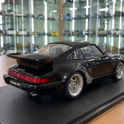 Solido Porsche 964 Turbo 1/18 Diecast Model Car Black 1990 - fine detailed model replica