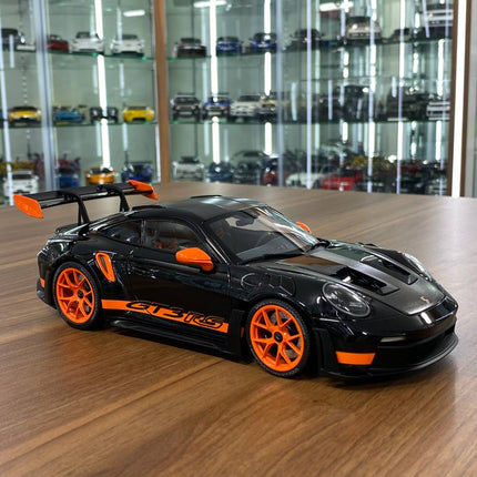 Minichamps Porsche 911 (992) GT3 RS Weissach Paket 1:18 Diecast Model Black - detailed collector display model