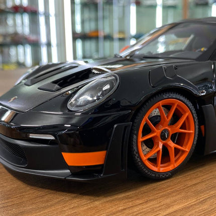 Minichamps Porsche 911 (992) GT3 RS Weissach Paket 1:18 Diecast Model Black - detailed die-cast style model