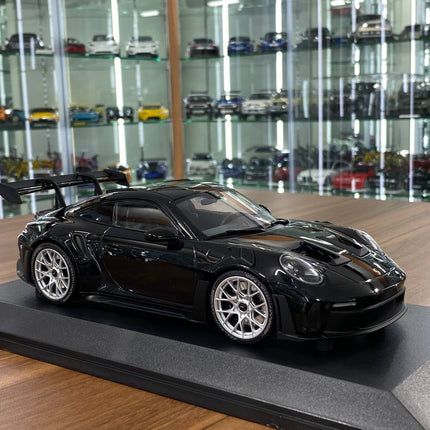 Minichamps 1:18 Porsche 911 (992) GT3 RS 2023 Black Diecast Model - detailed collector display model