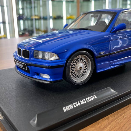 Solido 1/18 Diecast BMW M3 E36 Coupe 1990 Blue - collector edition scale model
