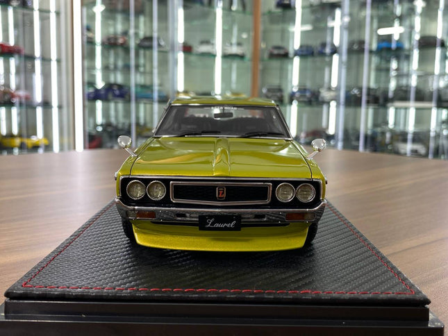Ignition Model Nissan Laurel SGX (C130) 1:18 Resin Diecast Model Car Green - studio product photo of the scale model