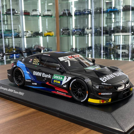 Minichamps 1:18 BMW M4 DTM 2019 #7 B. Spengler Matte Black Diecast Model - detailed collector display model