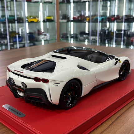 1/18 BBR Ferrari SF90 Stradale Resin Model Gloss Avus White - fine detailed model replica