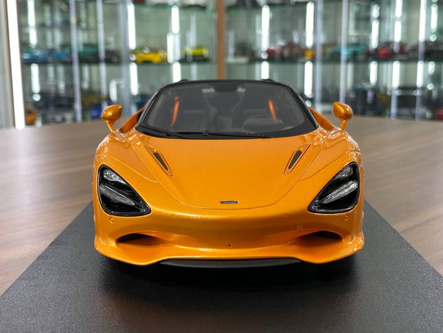 1/18 Resin Model – GT Spirit McLaren 750S Spider Orange Limited Edition - studio product photo of the scale model