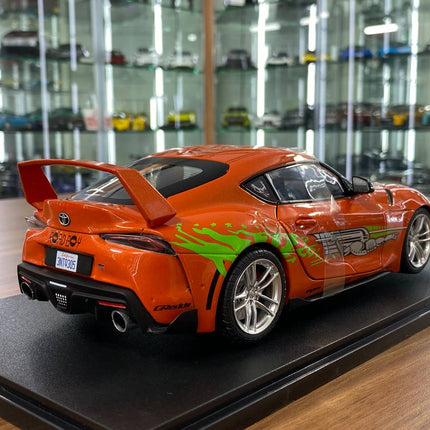 Solido Toyota Supra GR Tribute 2024 1:18 Orange Diecast Model Car - showroom-quality model replica