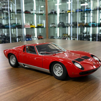 AutoArt Lamborghini Miura SV Red 1:18 Diecast Model Car - detailed collector display model