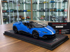 MR Collection 1/18 Lamborghini Huracan EVO Spyder Blu Le Mans Resin Model - detailed collector display model