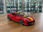 Bburago Signature Series 1/18 Ferrari 812 Competizione Red / Yellow Stripe Diecast Model - detailed collector display model
