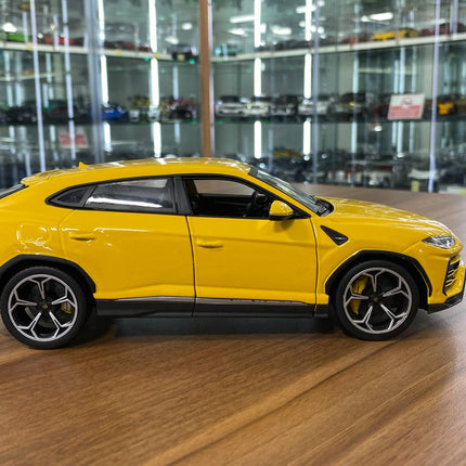 Bburago 1/18 Diecast Lamborghini Urus Yellow Model Car - collectible scale model car