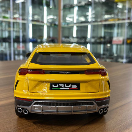 Bburago 1/18 Diecast Lamborghini Urus Yellow Model Car - fine detailed model replica