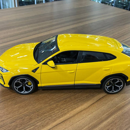 Bburago 1/18 Diecast Lamborghini Urus Yellow Model Car - premium collector scale model