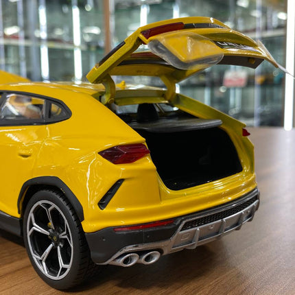 Bburago 1/18 Diecast Lamborghini Urus Yellow Model Car - showroom-quality model replica