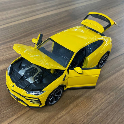 Bburago 1/18 Diecast Lamborghini Urus Yellow Model Car - detailed die-cast style model