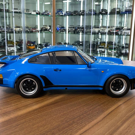 Minichamps 1/12 Porsche 911 Turbo 1977 Mexico Blue Diecast Model - collectible scale model car