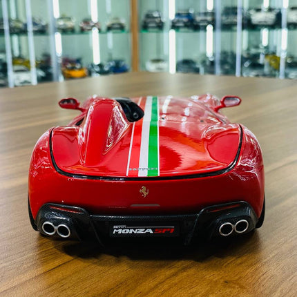 Bburago Ferrari Monza SP1 2018 1:18 Scale Diecast Model Car Red - scale model for display