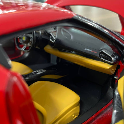 Bburago Ferrari 296 GTB 1/18 Red Diecast Model Car - showroom-quality model replica