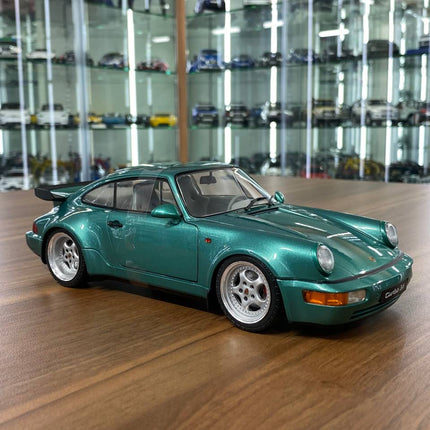1/18 Diecast Porsche 911 Turbo 964 Green by Solido Model Car - detailed collector display model