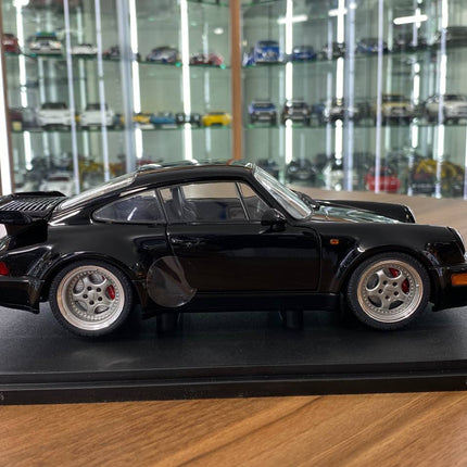 Solido Porsche 964 Turbo 1/18 Diecast Model Car Black 1990 - collectible scale model car