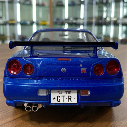 Solido 1/18 Nissan Skyline GT-R R34 Blue Diecast Model - premium collector scale model