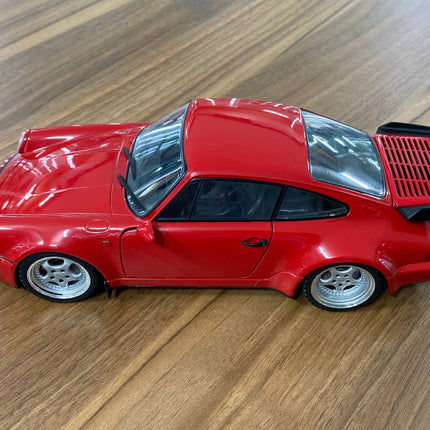 Solido 1/18 Diecast Porsche 911 964 Turbo 3.6 Roughe 1990 Dark Red Model Car - scale model for display