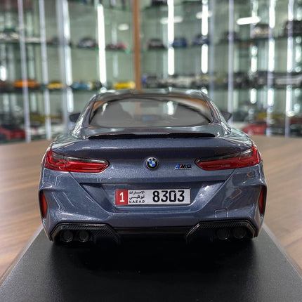 Minichamps BMW M8 Competition Coupe 2020 1:18 Metallic Blue Diecast Model - scale model for display