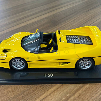 KK Scale Ferrari F50 1:18 Yellow Diecast Model Car - scale model for display