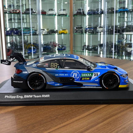 Minichamps BMW M4 DTM 2019 1:18 Diecast Model Car Blue Racing Decal - collectible scale model car