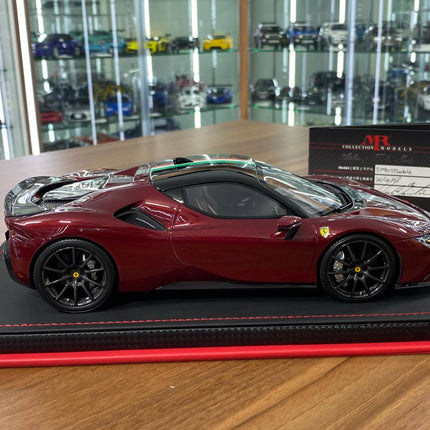 MR Collection 1:18 Ferrari SF90 Stradale Maroon Italian Flag Resin Model - collectible scale model car