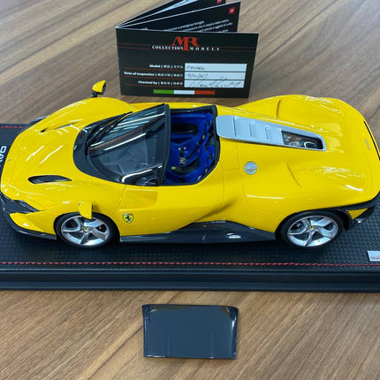 MR Collection Models Ferrari Daytona SP3 2019 1:18 Giallo Modena Resin Model Car - detailed die-cast style model