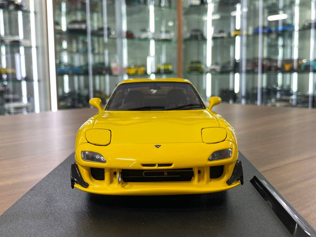 Solido Mazda RX7 FD RS Streetfighters 1994 1:18 Diecast Model Car Yellow - studio product photo of the scale model