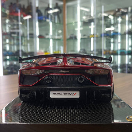 MR Collection 1/18 Lamborghini Aventador Roadster SVJ Red Italy Flag Resin Model - premium collector scale model