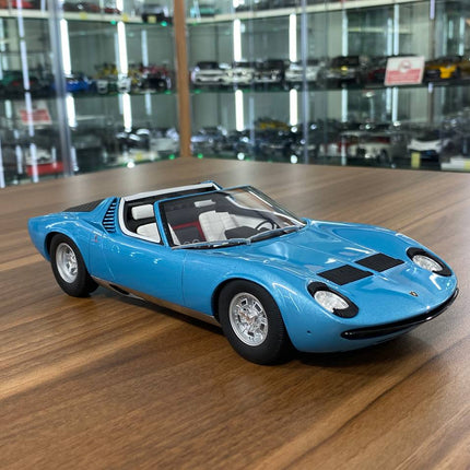 GT Spirit 1/18 Lamborghini Miura Roadster Blue Resin Scale Model Car - detailed collector display model