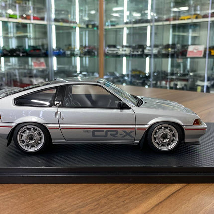Ignition Model 1/18 Honda CRX Resin Silver Miniature Car - collectible scale model car