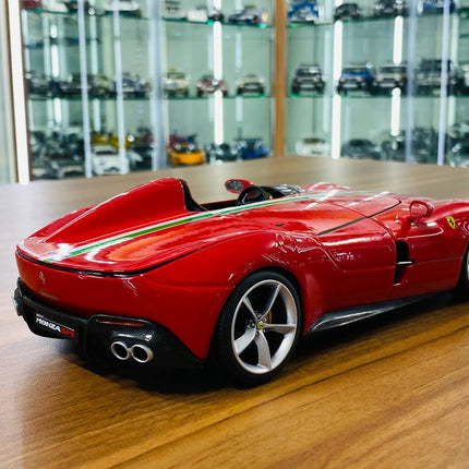 Bburago Ferrari Monza SP1 2018 1:18 Scale Diecast Model Car Red - premium scale model collectible