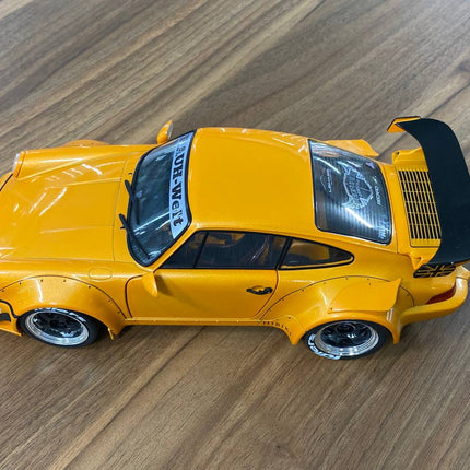 Solido 1/18 Porsche 964 RWB HIBIKI 2016 Orange Diecast Model Car - scale model for display