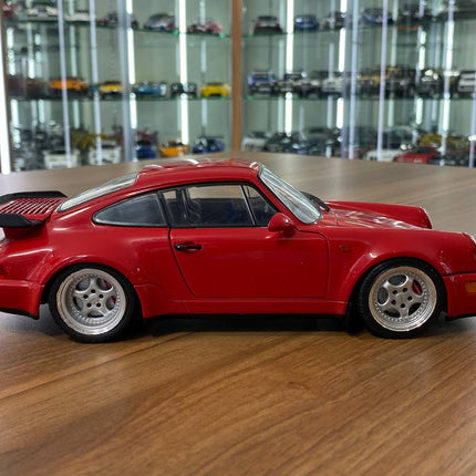 Solido 1/18 Diecast Porsche 911 964 Turbo 3.6 Roughe 1990 Dark Red Model Car - collectible scale model car