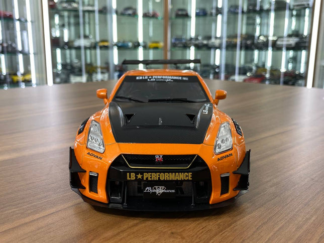 Solido 1/18 Diecast Nissan GT-R R35 LB*Work Type 2 Orange - studio product photo of the scale model